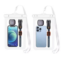 8.9 pouces sac de téléphone portable étanche grande capacité pochette de protection de téléphone transparente PVC avec lanière de cou sac de rangement de natation