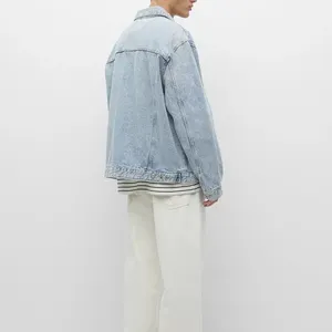 Wholesale Custom Print Logo Casual Streetwear Denim Jeans Fashion Riding Coats Mens Jackets Denim Jacket