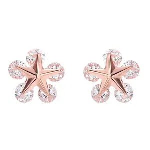 Factory Sale 925 Sterling Silver Earrings Jewelry Flower Star Shape Zircon Earing for Women 2023