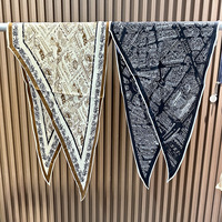 Bufanda de Seda y Lana con Mapa de París, Diseño de Diamantes, 132x42cm, Nueva Llegada, Cálida para el Cuello, para Mujer, Cuatro Estaciones