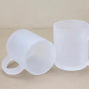 Fornitore all'ingrosso delle tazze di sublimazione delle tazze di birra del caffè in bianco di sublimazione di vetro opaco di stampa di trasferimento termico personalizzato 11oz