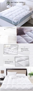 Protège-matelas matelassé en coton de bambou 300TC respirant tricoté avec poches profondes, housse de matelas ajustée, <span class=keywords><strong>surmatelas</strong></span> King Size - Product Image 4