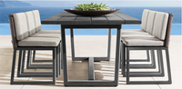 BELIZE moderne tous temps patio jardin hôtel ensembles de salle à manger extérieur meubles en métal fabriqués à la main en aluminium Table à manger rectangulaire