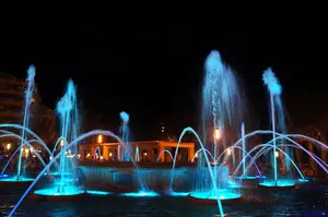 Outdoor Magic RGB Led Light Stainless Steel Music Fountain Plaza Water Fountain Laser Show Dancing Fountain