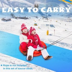 Sno Zone Snow <b>Disc</b> Round <b>Plastic</b> Sled For Outdoor Winter Fun Universal Use Lightweight Portable - Product Image 3