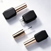 Bouteilles en verre de luxe pour gel UV, 12 ml et 15 ml, avec pinceau et couvercles dorés, personnalisables OEM/ODM avec logo et couleur, pour vernis à ongles en gel, contenants vides pour nail art