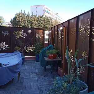 Home Privacy Metal Fence with Anti-Climb <b>Security</b> / Decorative Garden Gate & Yard Screens Panels - Product Image 4