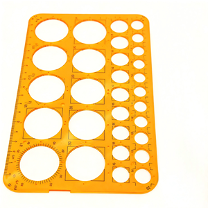 Juego <span class=keywords><strong>de</strong></span> Reglas <span class=keywords><strong>de</strong></span> Dibujo Multifuncionales Redondas <span class=keywords><strong>de</strong></span> Plástico y Plantillas Geométricas para Estudiantes - Product Image 1