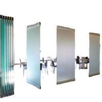 Frameless Sliding Folding Movable Glass Partition Wall for Offices