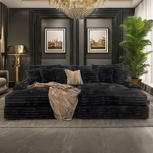 <span class=keywords><strong>Sofa</strong></span> kompresi furnitur ruang tamu Eropa, <span class=keywords><strong>sofa</strong></span> ruang tamu teater ukuran <span class=keywords><strong>king</strong></span> berbulu hitam - Product Image 4