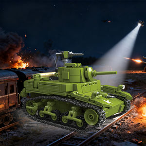 1/35 Guerra Mundial 2 Us M3 Stuart tanque ligero ladrillo plástico escala modelo Kits Ww2 militar <span class=keywords><strong>Scout</strong></span> coche bloques de construcción conjunto - Product Image 5