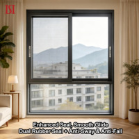 Ventana Corredera Horizontal Moderna de Aleación de Aluminio HENNISSY, Acero Inoxidable, Vidrio Magnético Low-E, Aislamiento Térmico para Uso Escolar