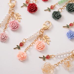 Hot Flower Keychain <b>Chain</b> Tassel Rose Pendant Rose <b>Key</b> <b>Chains</b> Flower <b>Key</b> Ring for Women Girls Purse Bag Charm Accessories Decor - Product Image 4