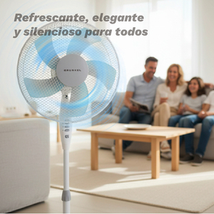 Ventilateur sur pied Grunkel 50W 3 vitesses base ronde blanche - Product Image 6