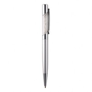 Clear Tube Inlaid Crystal Diamond Twist Metal <b>Ballpoint</b> <b>Pen</b>, Bling Glitter Floating Rhinestone Rotating Signature <b>Pen</b> - Product Image 4