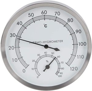 Nhiệt Kế Đo Độ Ẩm Treo Tường Phòng Tắm Hơi Trong Nhà Ngoài Trời Bằng Thép Không Gỉ Nhiệt Độ Độ Ẩm - Product Image 2