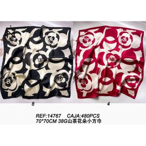 Pañuelo Cuadrado Floral Mini de 70x70cm, 38g, Pañuelo de Seda para Mujer, Accesorio de Moda - Product Image 1