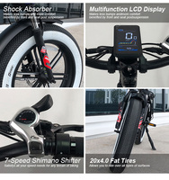 Bicicleta Eléctrica Plegable de 48V con Neumáticos Anchos de Alta Velocidad, Venta al por Mayor a Bajo Precio, Stock en EE. UU., Envío Rápido