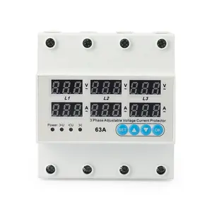 Home Usage 230V 63A Adjustable Voltage and Current Protector Digital LCD Voltage Protection Relay with Over Voltage Protection