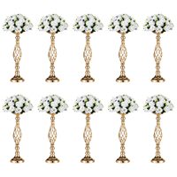 Ensemble de supports de centre de table en métal doré, supports torsadés pour arrangements floraux, décoration de mariage et de fête, 20,5 pouces de haut