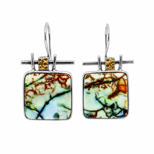 Orecchini pendenti a blocco di colore a forma di ramo per donna, stile vintage naturale, accessori per l'uso quotidiano - Product Image 1
