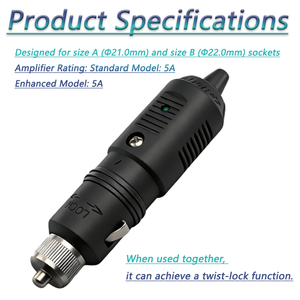 <span class=keywords><strong>Adattatore</strong></span> di Alimentazione per Auto 12V 24V, Spina Maschio <span class=keywords><strong>Accendisigari</strong></span> 10A 250V con Fusibile in Vetro a Rapida Intervento F15AL250V per Barche, Fuoristrada e Camper - Product Image 4