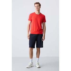 Shorts pour homme en coton bleu marine, épais, doux, texturé, coupe standard, basique - 81276 - Bleu marine - Product Image 2
