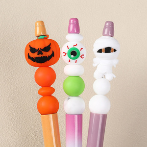 Unterstützung Small Batch Bestellung 3D Horror Halloween Thema Silikon Ghost Mummy Silikon Focal Beads Charms für Pen Topper - Product Image 1