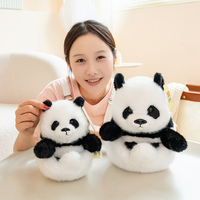 Peluche Panda Brodé Adorable, Doux et Moelleux, Anti-Stress, Décoration de Canapé, Cadeau d'Anniversaire pour Enfants, en Polyester