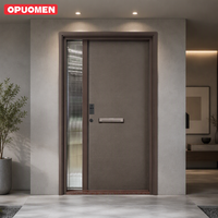 Porte d'entrée de sécurité ignifugée 3 heures sur mesure, en acier moderne, pour villa, hôtel, extérieur