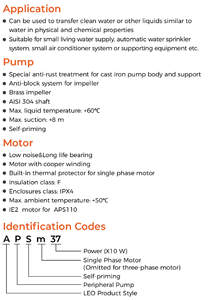 Bomba de Agua Periférica OKCHEON APSm45F 0.55kw 0.75HP con Bobinado de Cobre, Autocebante, Eléctrica - Product Image 4