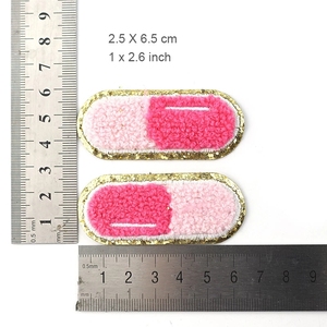 Parches Bordados de Chenilla para Coser con Borde Brillante, Parches Bordados de Chenilla, Color Rosa, 3D, Encaje, Novedad - Product Image 5