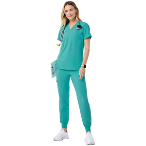 Alta calidad más enfermera Sexy moda Scrubs conjuntos mujeres enfermería Casual médico manga corta Unisex Oem servicio hecho rayón - Product Image 6