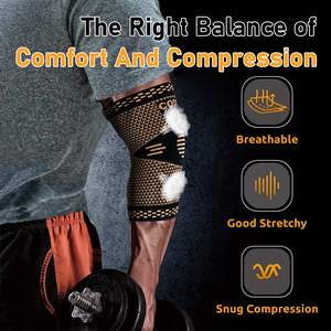 Coudière de compression tricotée noire et or respirante et durable pour le tennis, le basketball et le fitness - Product Image 2