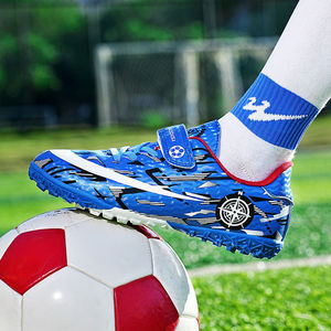 Chaussures de football pour enfants à scratch, tige synthétique, doublure en mesh, semelle extérieure en caoutchouc, semelle intermédiaire en EVA, pour garçons, entraînement et match - Product Image 3