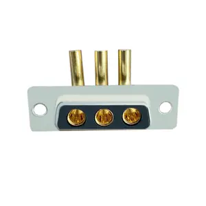 D-SUB high current 3-core soldering wire bent female 3w3 solid core gold plated terminal VGA serial port power connector