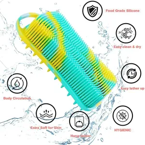 Zenidoo Brosse de Douche 2-en-1 en Silicone Alimentaire Double Face Douce pour Massage du Cuir Chevelu et Nettoyage Corporel Moussant - Product Image 2