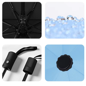<span class=keywords><strong>Parapluie</strong></span> personnalisé avec logo, protection UV, noir, pliable en trois sections, entièrement automatique, avec tube en fer, pour la publicité, les voyages et la protection solaire. - Product Image 2