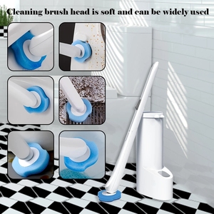 Sistema di Pulizia Bagno Multiuso con Manico Lungo, <span class=keywords><strong>Set</strong></span> Spazzola per <span class=keywords><strong>WC</strong></span> Usa e Getta con Ricariche di Spugne Monouso - Product Image 5