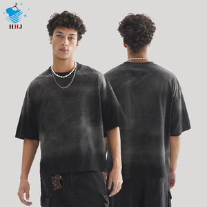 เสื้อยืดกราฟิกแบบกำหนดเอง ทรงบ็อกซี่ โอเวอร์ไซส์ แขนสั้น เสื้อยืดเปล่าแบบฟอกสี ทรงครอป สำหรับผู้ชาย - Product Image 1