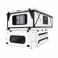 Tente de camping pour camion Hiperlion White Truck Camper Overland Flatbed Pop Slide-In, ouverture automatique rapide quatre saisons, coque en aluminium.