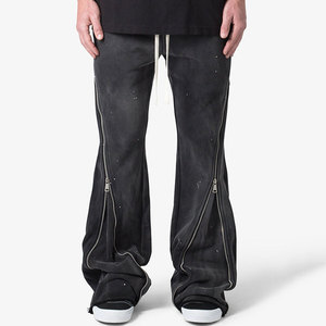 <span class=keywords><strong>Pantaloni</strong></span> da <span class=keywords><strong>Uomo</strong></span> Streetwear Pesanti con Zip e Tasche <span class=keywords><strong>Laterali</strong></span>, <span class=keywords><strong>Pantaloni</strong></span> con Coulisse e Logo Personalizzato Stampato - Product Image 2