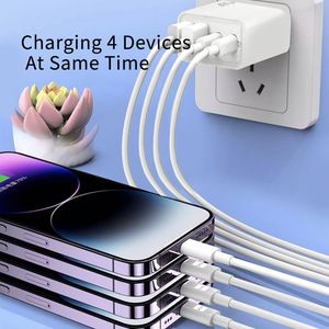 4 Charging Ports Dual <b>Type</b> <b>C</b> Fast Charger 25W 50W Phone Charger Quick Charge <b>USB</b>-<b>C</b>-<b>C</b> Wall Charger for Iphone for Huawei - Product Image 5
