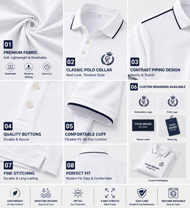 Camisa Polo Estilo Old Money para Hombre, Clásica, de Algodón Premium, Estilo de Lujo Discreto, Logotipo Personalizado, OEM, ODM - Product Image 3