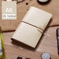 Carnet multifonction A6 vintage à couverture rigide en cuir PU, porte-cartes de poche, journal rechargeable, agenda avec bande élastique