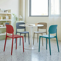 Chaise de salle à manger monobloc en polypropylène empilable, de luxe, moderne, épaissie, style nordique minimaliste, avec dossier, écologique, pour la maison et l'hôtel
