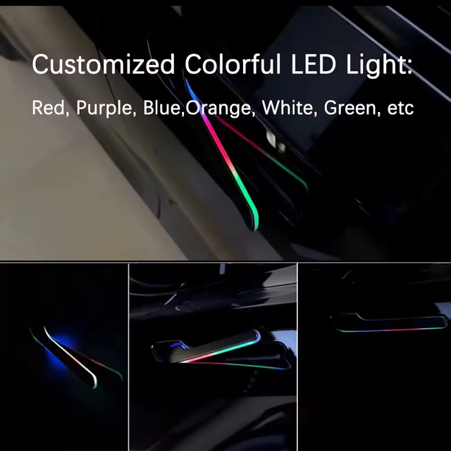 New  WIITECH Colorful LED Door Handle Set for Tesla Model Y 4-Door Wireless ABS Painted Car Handle