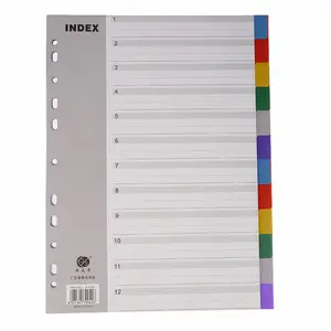 Usine Écologique Offre Spéciale populaire A4 5 onglet Manille Lumineux Couleur Carton Papier Index Diviseur De Fichier de Dossier Pour Le bureau