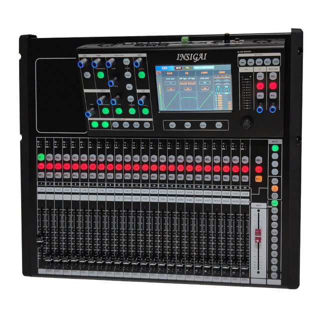 New 24 Channel Digital Mixer Professional bluetooth Full Live Recording Controller Sound Card Console Audio Digital Mixer