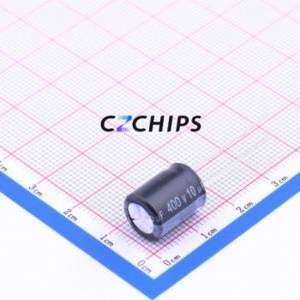 Condensateur électrolytique en aluminium à montage traversant EWH2GM100G12OT, composant à montage traversant (THT), D10xL12mm 10uF 20% 400V 5mm - Product Image 1